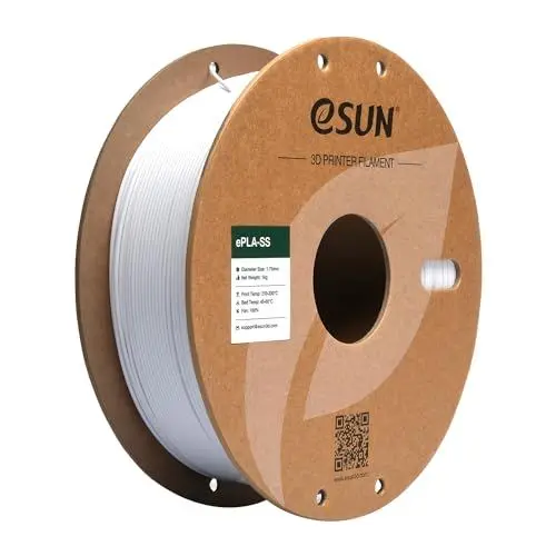 Produktbild: eSUN PLA Filament 1.75mm, PLA Basic 3D Drucker Filament Maßgenauigkeit +/- 0.03mm, 1KG Spule (2.2 LBS) Super Speedy PLA Filament für 3D Drucker, Kühles Weiß