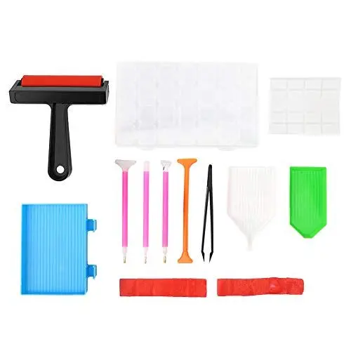 Produktbild: ETAINGYEUN 22-teiliges Bohrer-Malwerkzeug-Set, Handarbeitsset, Roller-Aufbewahrungsbox, für Erwachsene, Handarbeit