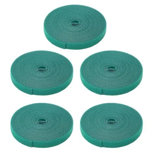 Produktbild: ETAINGYEUN 5 Rollen Pflanzenbinder, Gartenbinder, Tomatenpflanzenband, Pflanzenbinder, schneidbar, selbstklebend, dunkelgrün, Gartenunterstützung