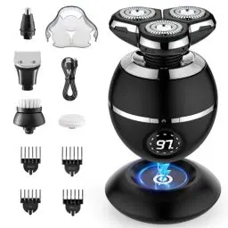 Produktbild: ETENTOUS Rasierer Herren Elektrisch, 5 in 1 Elektrorasierer Herren 3D Rasur Barttrimmer -Kabellos wiederaufladbar Barttrimmer Herren- Nass- und Trocken IPX7 Elektrorasierer mit LED und 8 Pflegesets.