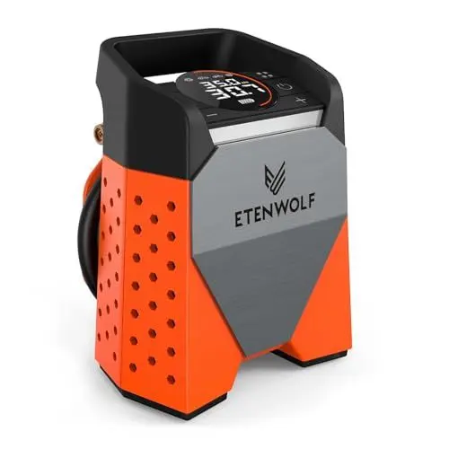 Produktbild: ETENWOLF ZEPHYR S3-7800mAh Elektrische Luftpumpe, 160 PSI/11.03Bar Tragbarer Luftkompressor Für Auto,Motorrad,Fahrrad,Bälle, 1 Minute Schnellbefüllung und Digitalen LED Leuchten, USB-Powerbank
