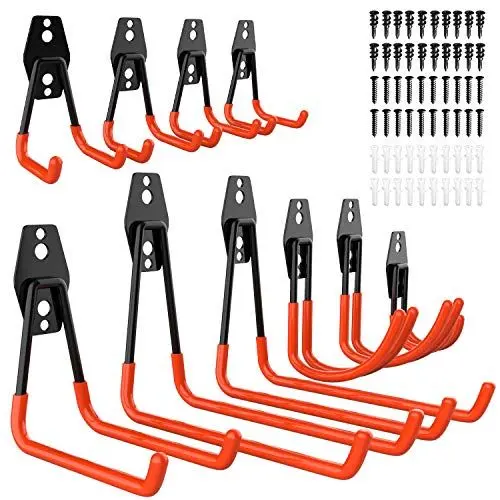 Produktbild: ETEPON Haken,10 Stück Garage Storage Doppelhaken Wandhaken, Multisize Heavy Duty Wandhalterung Werkzeughalter