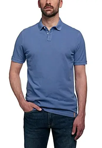 Produktbild: ETERNA Regular Fit Poloshirt Kurzarm geknöpfter Polarkragen Pique Rauchblau Größe 44