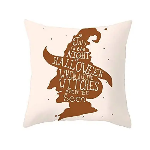 Produktbild: Ethereval Leinen Kissenbezüge Elegant Kissenbezug Dekokissen Halloween-Hexen Beigebraun Kissenbezüge Baumwolle Kissenhülle Natur Premiumtouch-Kissenbezüge 50x50cm