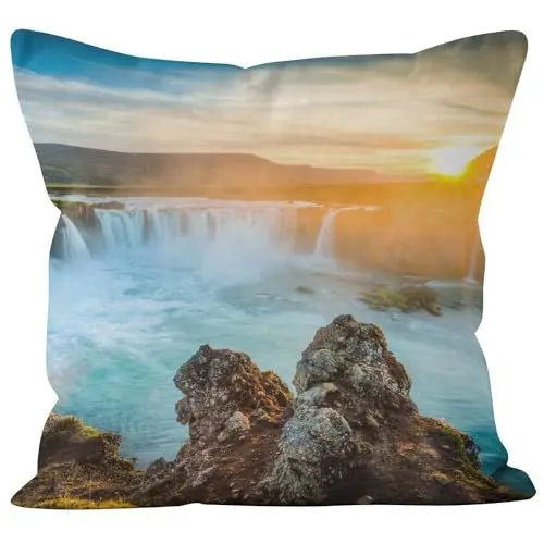 Produktbild: Ethereval Leinen Kissenbezüge Für Sofakissen Kissenbezug Sitzbank 1Pcs, Natürliche Landschaft Kissenbezüge Ostern Kissenhülle Dekokissen Premiumtouch-Kissenbezüge 40x40cm