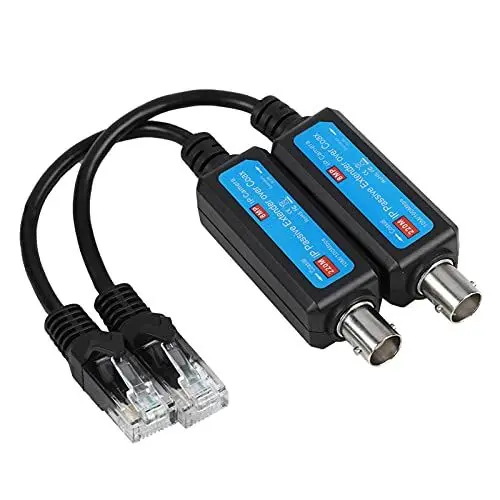 Produktbild: Ethernet-Adapter über Koaxialkabel Moca-Adapter 17 × 9 × 3 1 Paar 10 100 Mbit/s 1-Kanal-IP-Passiv-Koaxial-Sender-Empfänger-Extender für IP-NVR-Kamera
