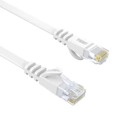 Produktbild: Ethernet-Kabel Cat6 RJ45 Gigabit LAN Netzwerkkabel snagless Patch Internet Kabel Flaches weißes Kabel 250 MHz Computerkabel High Speed 15m weiß