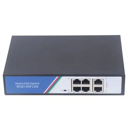 Produktbild: Ethernet-Switch, Verschiedene Schutzfunktionen, 100–240 V Ethernet-Switch, Professionelles Ethernet, 12 Gbit/s Schaltkapazität, EIN-Tasten-DIP für Monitor (Focketycrq1dumoy9-12)