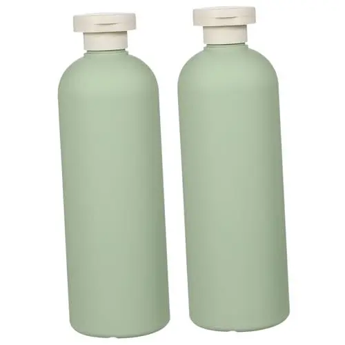 Produktbild: ETHZZLE 2 Stück Quetschflaschen Nachfüllbare Reiseflaschen Mit Klappdeckel Für Cremes Shampoo 400 Ml Ideal Für Unterwegs Lotionsflaschen 2er Set