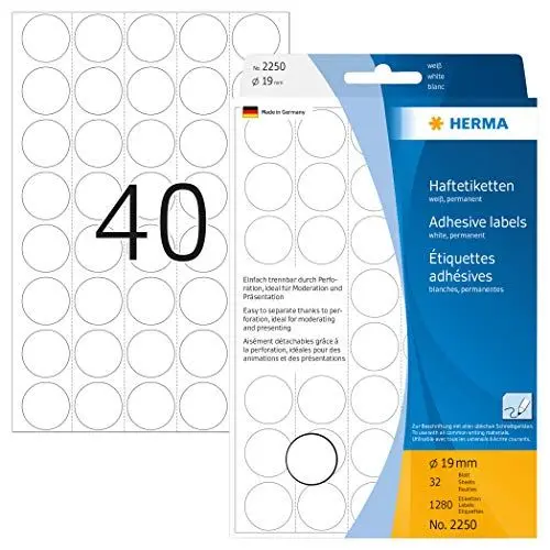 Produktbild: Etiketten Herma 2250 19mm weiß