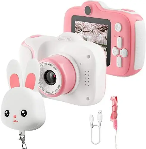 Produktbild: ETPARK Kinderkamera, Digital Kinder Kamera Vorne und Hinten Fotoapparat Kinder Selfie und Videokamera 2 Zoll HD-Bildschirm 1080P Kleinkind Kamera mit 32G Speicherkarte für 3-12 Jahre Mädchen Geschenke