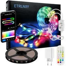 Produktbild: ETRLNXY WiFi LED Strip RGBIC 4m, LED TV LED Hintergrundbeleuchtung Musik Sync, Segmentcontrol Verlaufsfarbe LED Streifen, Funktioniert mit Alexa und Google Assistant,Benutzerdefinierter Verlaufsmodus