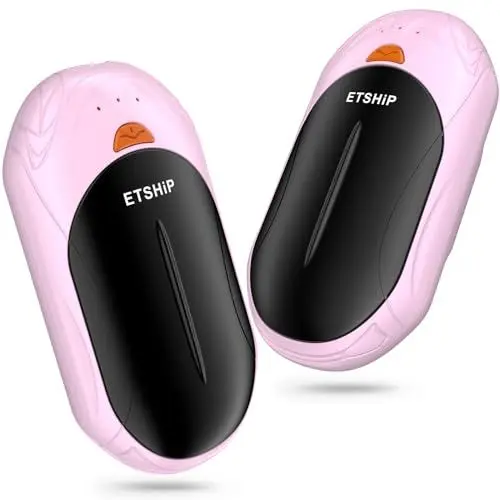Produktbild: etship Handwärmer Elektrisch, 6000 mAh Haschenwärmer Wiederverwendbar Taschenwärmer USB Tragbar Handwärmer Schnelllade mit 3 Einstellbare Heizmodi bis zu 55°C Geeignet für den Wintersport im Freien