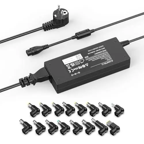Produktbild: Etssembo 90W Universal Netzteil Ladegerät Laptop Ladekabel Kompatibel mit HP, Lenovo, ASUS, Acer, Dell, Samsung, Toshiba, Sony, Fujitsu Laptops | 18V-20V, 4.74A Max, 16 Stecker