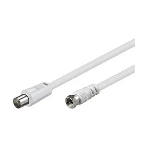 Produktbild: Ett Antennenkabel 1,5m Koax-Stecker > F-Stecker, 75 Ohm