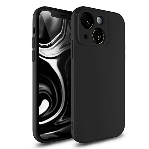 Produktbild: Etuano kompatibel mit iPhone 13 Hülle Silikon, Handyhülle iPhone 13 Case mit Kameraschutz Microfiber Ultra Dünn Slim Schutzhülle für iPhone 13 Schwarz