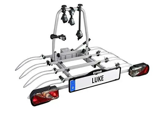 Produktbild: EUFAB 11514 Fahrradträger LUKE, E-Bike geeignet, Diebstahlschutz, für 4 Fahrräder, für Anhängerkupplung, Silber, Grau