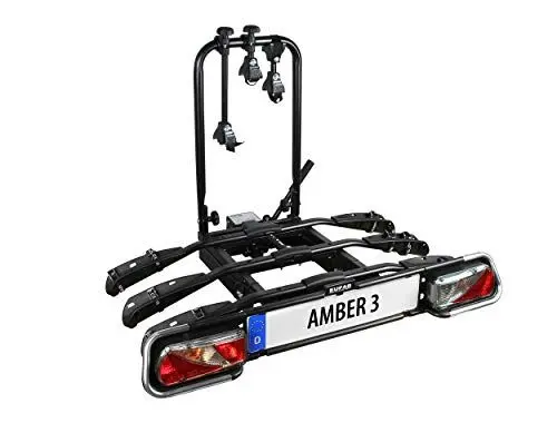 Produktbild: EUFAB 11555 Fahrradträger AMBER 3, E-Bike geeignet, teilweise vormontiert, Diebstahlschutz, für 3 Fahrräder, für Anhängerkupplung, ca. 102 x 74 x 72 cm, Schwarz