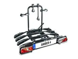 Produktbild: EUFAB 11556 Fahrradträger AMBER 4, E-Bike geeignet, teilweise vormontiert, Diebstahlschutz, für 4 Fahrräder, für Anhängerkupplung, Schwarz, ca. 102 x 83 x 72 cm