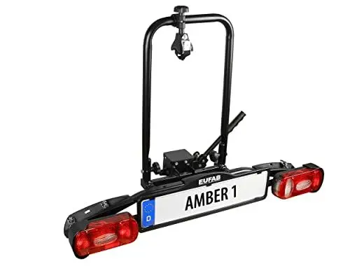 Produktbild: EUFAB 11559 Fahrradträger AMBER 1, E-Bike geeignet, teilweise vormontiert, für 1 Fahrrad, für Anhängerkupplung, Schwarz