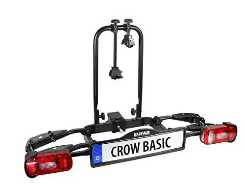 Produktbild: EUFAB 11569 Fahrradträger CROW BASIC, E-Bike geeignet, teilweise vormontiert, für 2 Fahrräder, für Anhängerkupplung, Schwarz