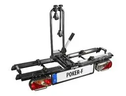 Produktbild: EUFAB 12010LAS Fahrradträger POKER-F, E-Bike geeignet, komplett vormontiert, Diebstahlschutz, für 2 Fahrräder, für Anhängerkupplung, Schwarz, 142 x 70 x 58 cm