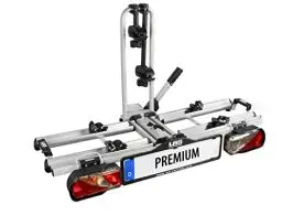 Produktbild: EUFAB 12011LAS Fahrradträger PREMIUM, E-Bike geeignet, komplett vormontiert, Diebstahlschutz, für 2 Fahrräder, für Anhängerkupplung, schwarz, grau