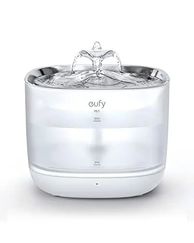 Produktbild: eufy Haustier Wasserbrunnen, SafeSip Pump Katzenwasserbrunnen für kleine Hunde und Katzen, Spülmaschinenfest Edelstahl Katzenwasserbrunnen, 3L Kapazität, BPA-frei, Ultra-Quite, Leicht zu reinigen