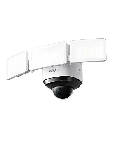 Produktbild: eufy Security Floodlight Cam 2 Pro Überwachungskamera mit Scheinwerfer, 360-Grad Schwenk- und Neigefunktion, 2K Full HD, Smarte Beleuchtung, Wetterfest, K.I. Technologie, Gebührenfreie Nutzung