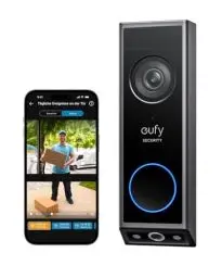 Produktbild: eufy Security Video türklingel E340, Dual türklingel mit Kamera mit Paketerkennung, 2K Full HD Farb-Nachtsicht, Kabel- oder Akkubetrieben, kompatibel mit HomeBase S380, Gebührenfreie Nutzung
