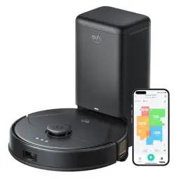 Produktbild: eufy X8 Pro Saugroboter mit Absaugstation & Wischfunktion, Twin-Turbine 2× 4.000Pa Saugkraft, Entwirrungs-Bürste, iPath Laser-Navigation, ideal für Hartböden & Teppiche
