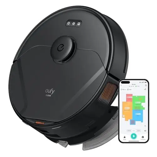 Produktbild: eufy X8 Pro Saugroboter mit Wischfunktion, Twin-Turbine™ 2× 4.000Pa Saugkraft, Entwirrungs-Bürste, iPath™ Laser-Navigation für Tiefenreinigung von Tierhaaren auf Teppichen & Hartböden