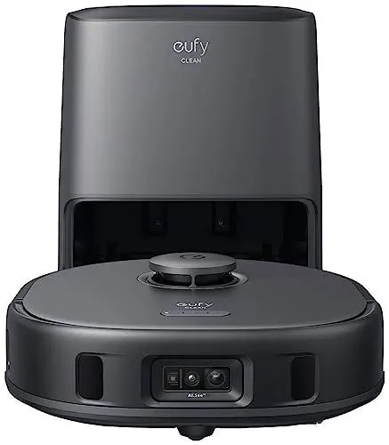 Produktbild: eufy Clean X9 Pro Staubsaugerroboter mit Wischmopp und Reinigungsstation, 5.500 Pa Saugkraft, 2 rotierende Wischmopps, Automatische Wischmopp Reinigung und Trocknung bei 40°, KI Hinderniserkennung