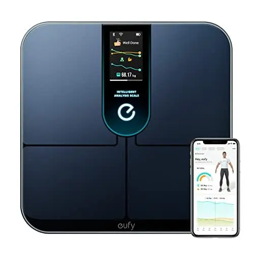 Produktbild: eufy by Anker WLAN Fitness Tracking Smart Scale P3, intelligente Waage mit Analyse, virtuelles 3D-Körpermodell, digitale Körperwaage mit 16 Messwerten, Herzfrequenz, BMI, Bluetooth, mit App