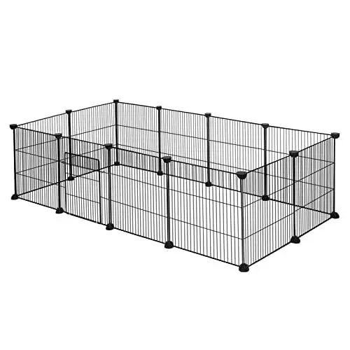 Produktbild: EUGAD Freilaufgehege Kaninchen, Meerschweinchen Gehege, Gehege für Kleintiere, Kleintiergehege, Freigehege für Kaninchen, Hamster, Schildkröten Hasenstall innen inkl. Tür DIY 142x72x36cm
