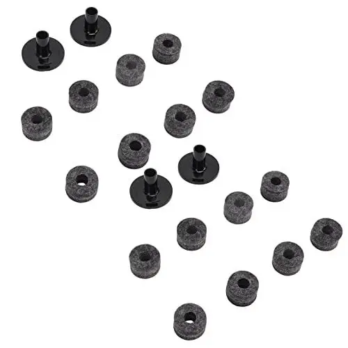 Produktbild: Eujgoov 2Set Cymbal Felt Sleeve Black Drum Set Ersatzteile 15 Mm Dicke φ25 Mm Filzunterlegscheiben & Kunststoff-Beckenhüllen Ersatz-Drum-Kits(grau)