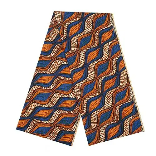 Produktbild: Eujgoov 6 Yards Afrikanischer Polyester-Wachsdruck-Stoff, Stoffreste zum Nähen Afrikanischer Stoff für Partykleid DIY (FP6233)