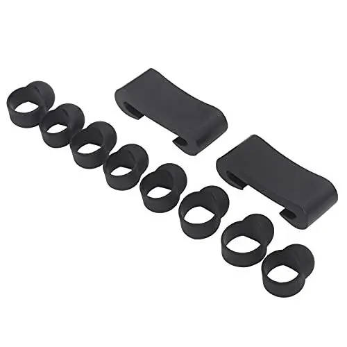 Produktbild: Eujgoov 8 Stück Zungentrommel-Fingerhülsen 2 Stück Trommelstockhalter, Klopfende Finger Sleeves Set Silikon Instrumentenzubehör für Percussion Instruments