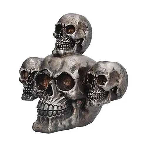 Produktbild: Eujgoov Skulpturale Kerzenständer mit Totenkopf, Totenkopf-Dekoration, Totenkopf-Kerzenständer, Harz-Totenkopf-Kerzenhalter, Halloween-Dekoration, Ornament für Zuhause, Wohnzimmer,