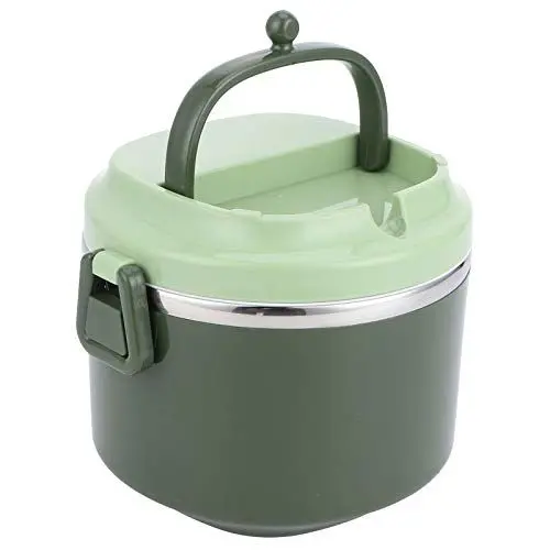 Produktbild: Eujgoov Stapelbare Edelstahl-Box, Lunchbox aus Stahl, Snack-Box, Auslaufsichere -Lunchbox/Lebensmittelbehälter, (einschichtig grün)