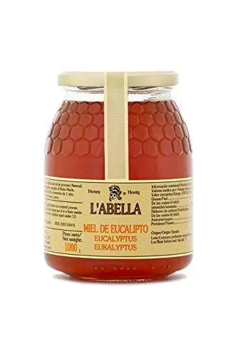 Produktbild: Eukalyptushonig aus Spanien - Premium Qualität - reines Naturprodukt - kaltgeschleudert - unfiltriert - würzigen bis milden Geschmack aus Blütennektar, Größe:1000 ml, Geschmack:Eukalyptus