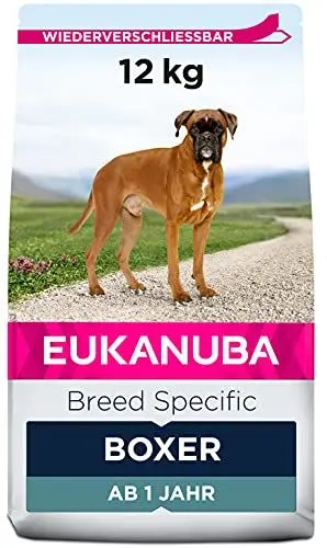 Produktbild: Eukanuba Breed Specific Boxer Trockenfutter - optimal auf die Rasse abgestimmtes Premium Hundefutter mit Huhn, 12 kg