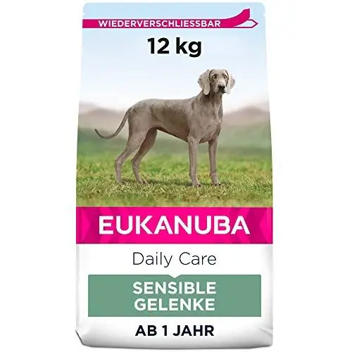 Produktbild: Eukanuba Daily Care Sensitive Joints Hundefutter - Trockenfutter für Hunde mit Gelenkbeschwerden – Spezialfutter geeignet für alle ausgewachsenen Rassen, 12 kg