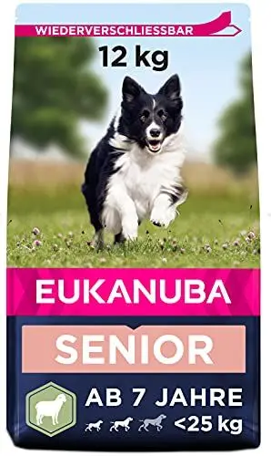 Produktbild: Eukanuba Hundefutter mit Lamm & Reis für kleine und mittelgroße Rassen - Trockenfutter für Senior Hunde, 12 kg