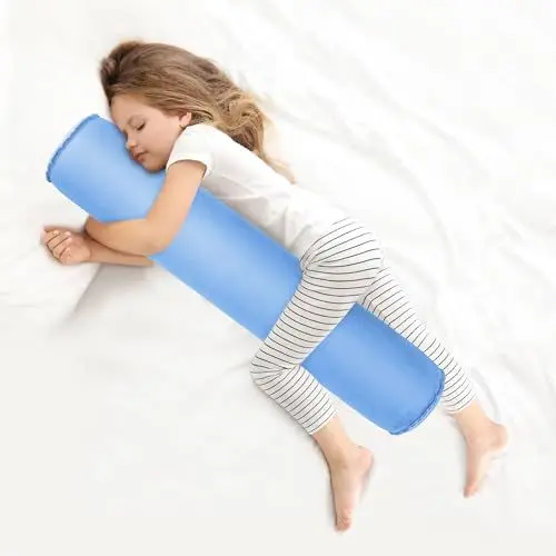 Produktbild: EULANT Aufblasbare Seitenschläferkissen, Leicht Körperkissen für Seitenschläfer, Langes Rundes Ganzkörperkissen,Stützkissen für Reisen, 90 * 20cm, Aufblasbar & Kompakt