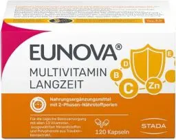 Produktbild: EUNOVA Langzeit - Nahrungsergänzungsmittel mit allen 13 Vitaminen, mit wichtigen Mineralstoffen und Carotinoiden - 1 x 120 Kapseln