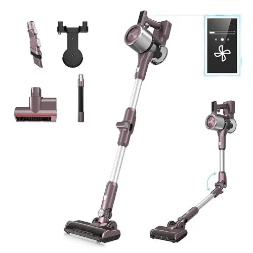 Produktbild: Eureka AK10 Pro Leichter Akku Staubsauger, 29000pa Kabelloser Staubsauger Leistungsstarker 60min Laufzeit mit LED-Anzeige, Flex-Schlauch, Stabstaubsauger für Tierhaare Hartböden Teppiche
