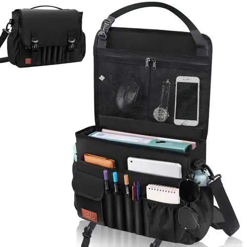 Produktbild: Eurhomewit Autositz Organizer Vordersitz, 2 in 1 Auto Organizer Aktentasche Herren mit Separater Tasche für 15-17