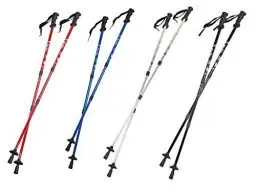 Produktbild: Eurobatt Nordic Walking Stöcke Stock Set 2 Stücke Paar Trekking Wander Länge 65-135cm Farbvarianten Walkingstöcke Anti-Shock Dämpfungssystem (Schwarz)
