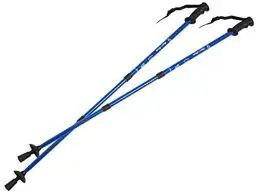 Produktbild: Eurobatt Nordic Walking Stöcke Stock Set 2 Stücke Paar Trekking Wander Länge 65-135cm Farbvarianten Walkingstöcke Anti-Shock Dämpfungssystem (Blau)